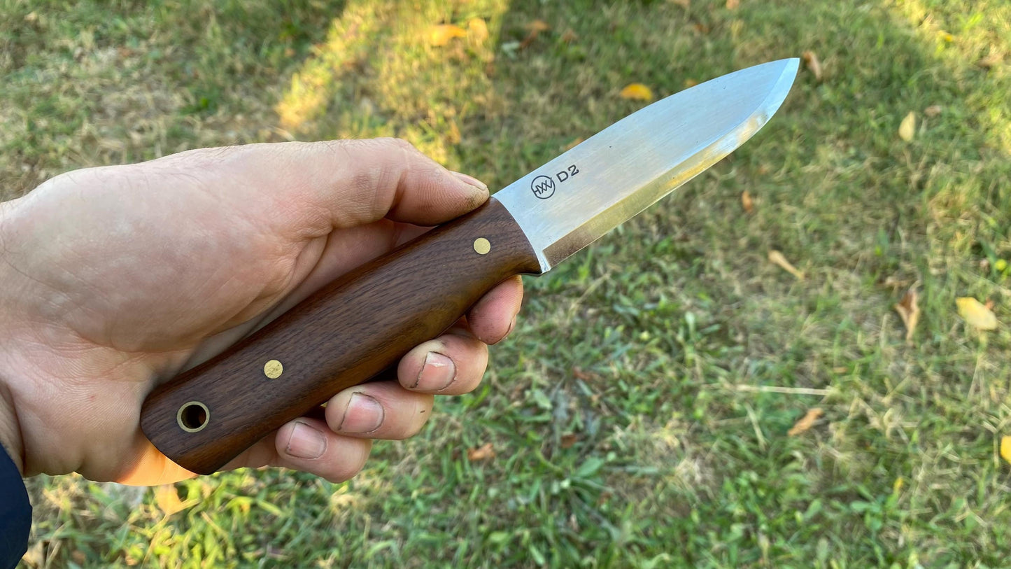 Hunting Knife with Leather Sheath, Bushcraft Knife, Camping Knife, Tactical Knife, Full Tang Knife, Survival Knife, Handcraft Knife