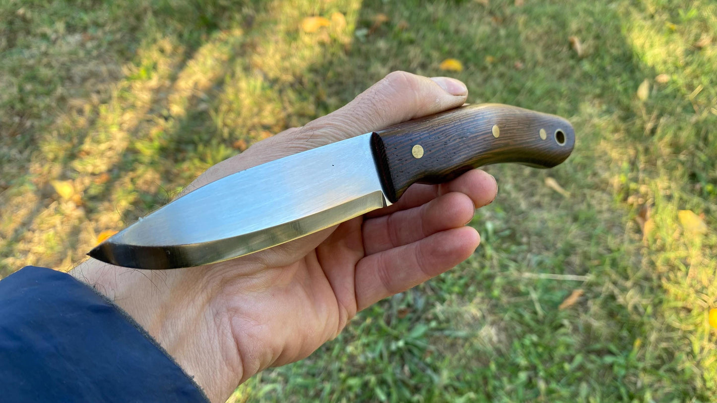 Bushcraft Knife with Leather Sheath, Hunting Knife, Camping Knife, Tactical Knife, Full Tang Knife, Survival Knife, Handcraft Knife