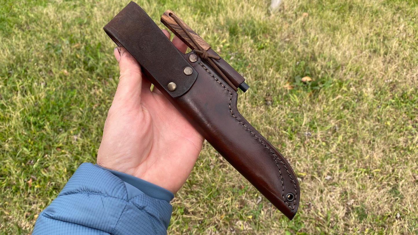 Small Bushcraft Knife with Fire Starter, Camping Knife, Tactical Knife, Hunting Knife, Full Tang Knife, Survival Knife, Handcraft Knife