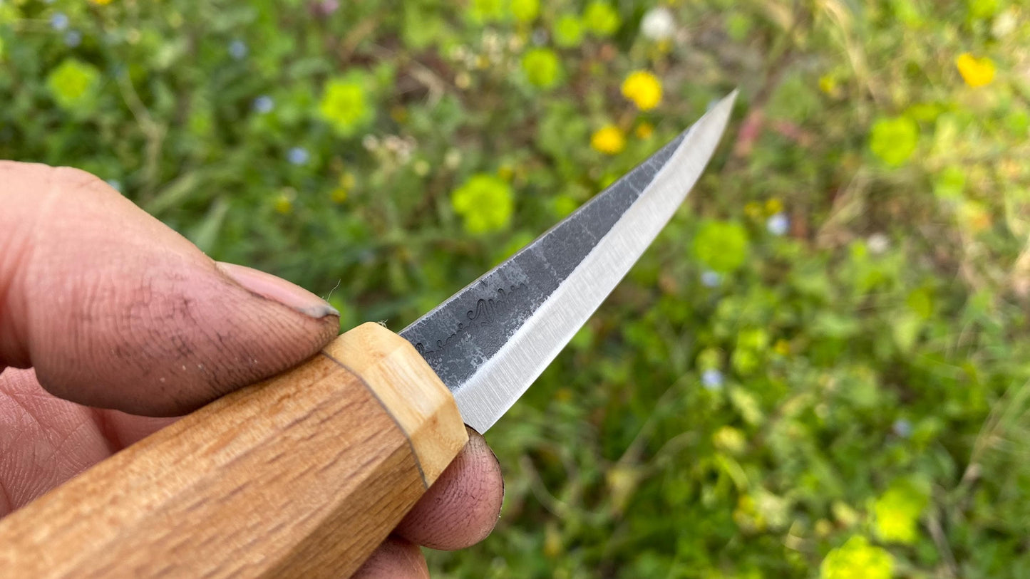 Hollow Ground Sloyd Knife 88mm, Wood Carving Knife, Spoon Carving Knife, Puukko Knife, Kuksa Knife, Carving Tool, Whittling Knife