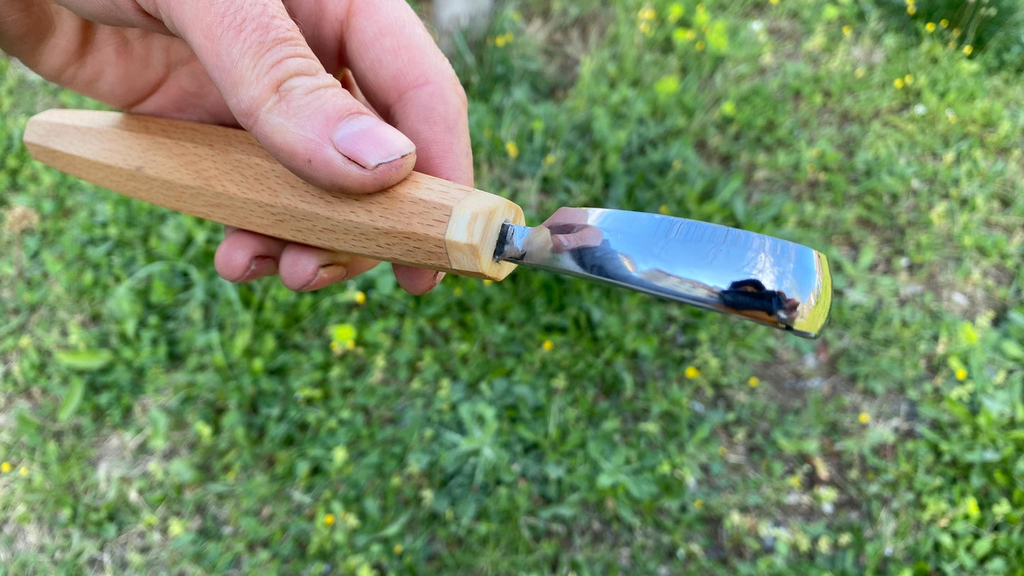 Hollow Back Spoon Knife Left Hand Compound Curve New, Hook Knife, Wood Carving Knife, Kuksa Knife, Carving Tool