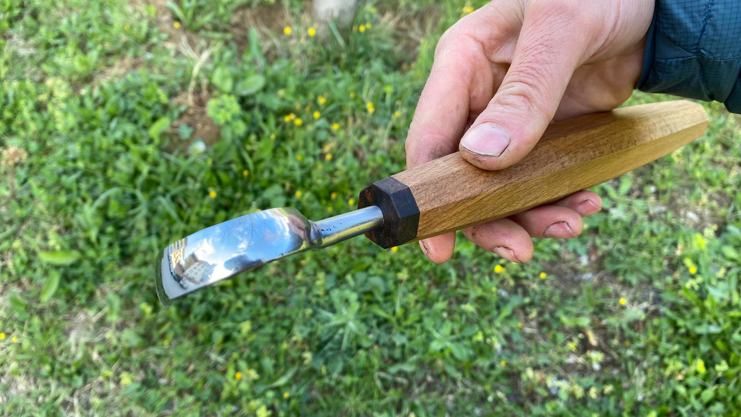 TWCA Cam Spoon Knife 40mm for Right Hand, Hook Knife, Wood Carving Knife, Kuksa Knife, Carving Tool