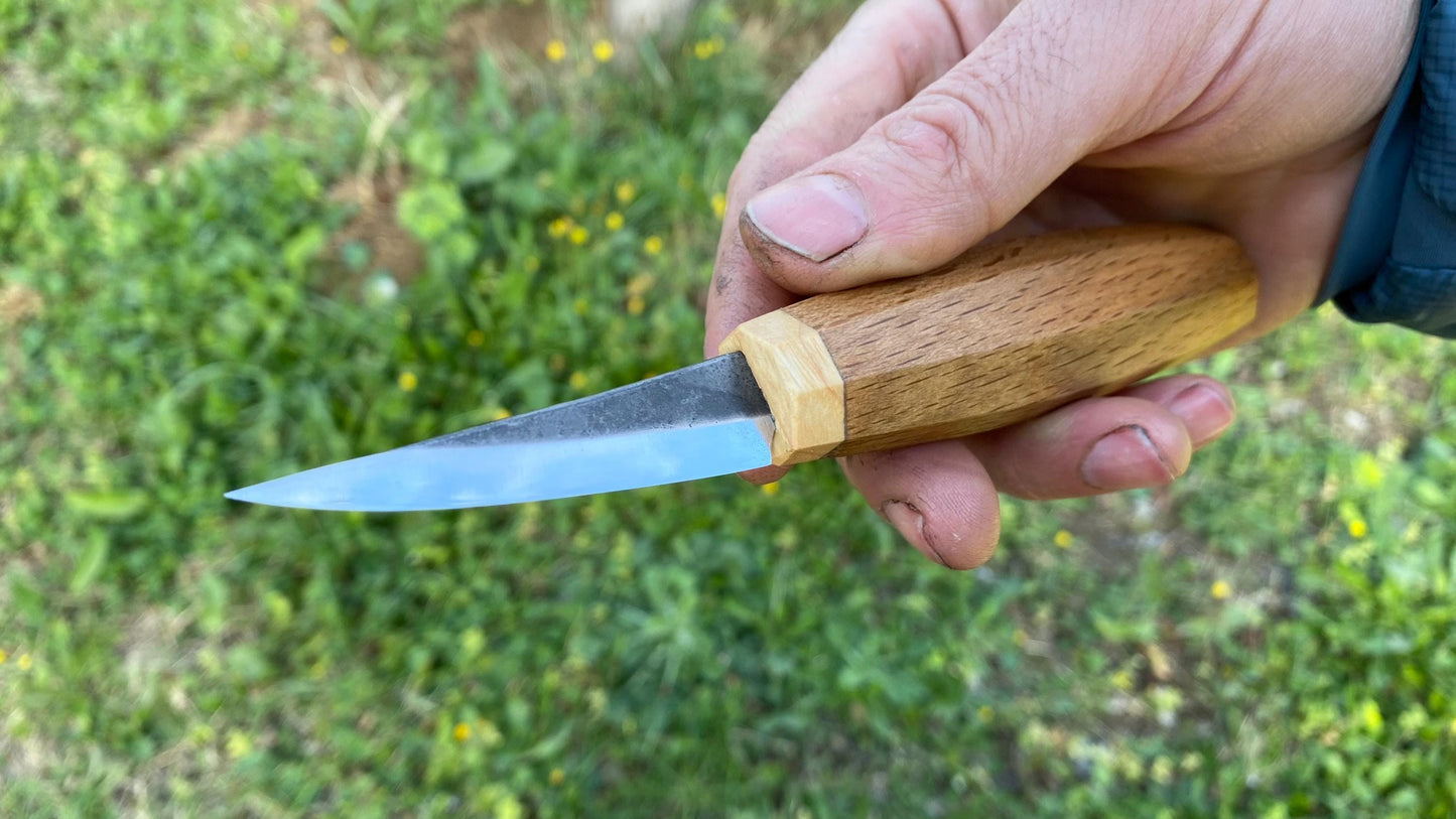 Sloyd Knife 65mm Curved Blade, Wood Carving Knife, Spoon Carving Knife, Puukko Knife, Kuksa Knife, Wood Carving Tool, Whittling Knife