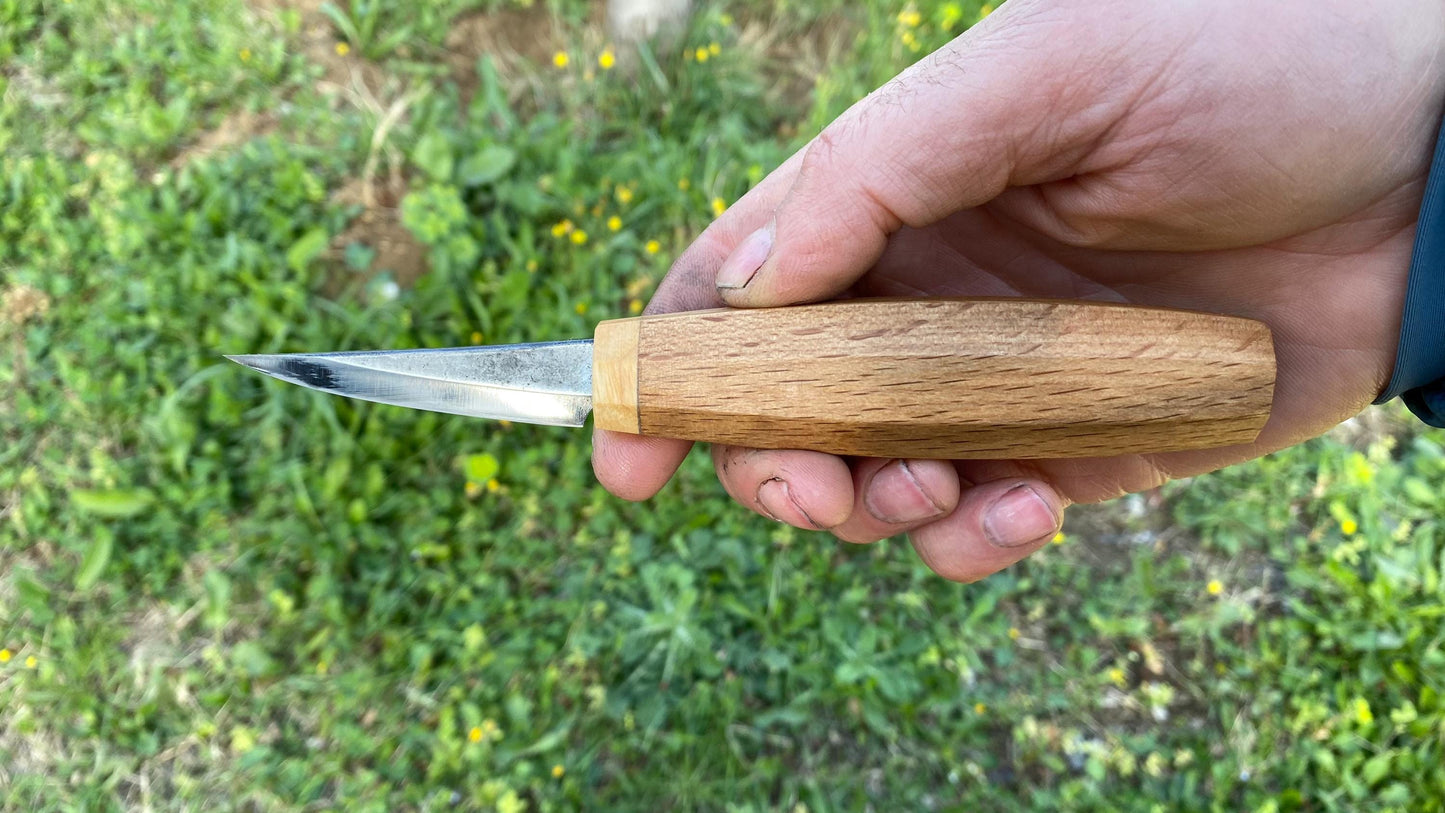 Sloyd Knife 65mm Curved Blade, Wood Carving Knife, Spoon Carving Knife, Puukko Knife, Kuksa Knife, Wood Carving Tool, Whittling Knife