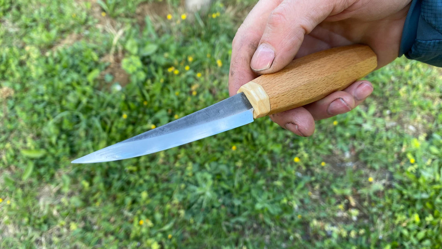 Sloyd Knife 88mm Curved Blade, Wood Carving Knife, Spoon Carving Knife, Puukko Knife, Kuksa Knife, Wood Carving Tool, Whittling Knife