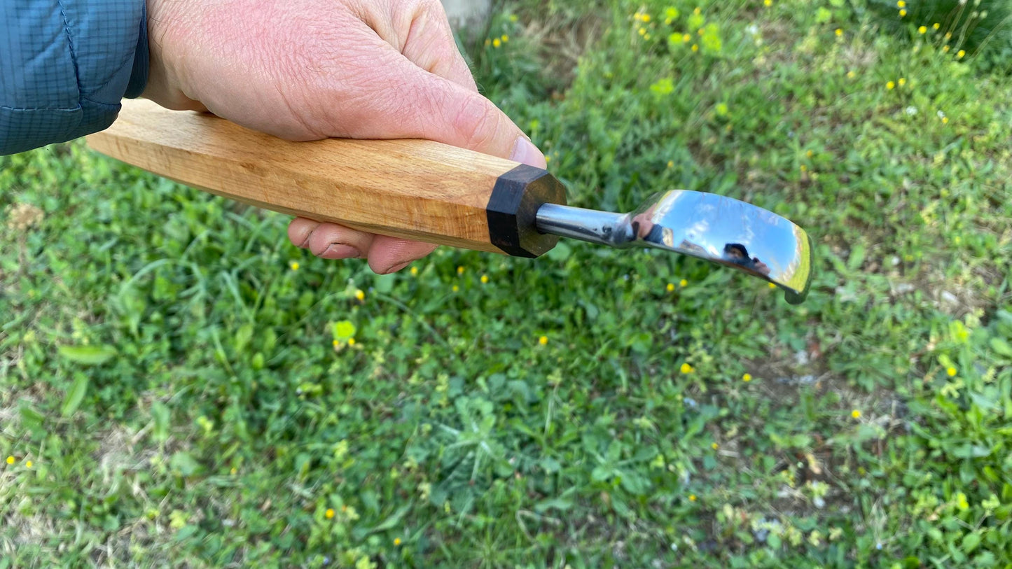 TWCA Cam Spoon Knife 35mm for Left Hand, Hook Knife, Wood Carving Knife, Kuksa Knife, Carving Tool