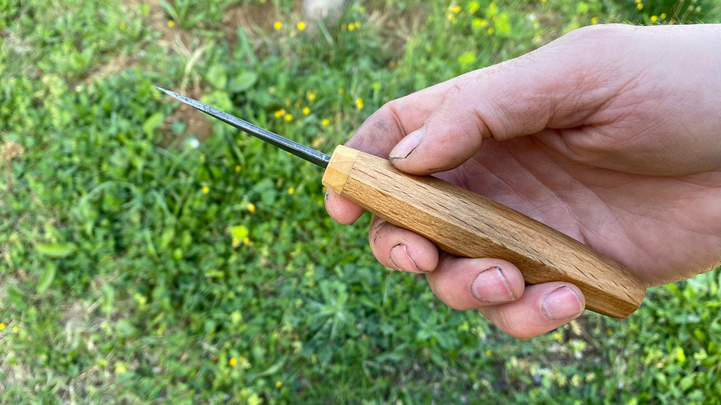 Sloyd Knife 65mm Curved Blade, Wood Carving Knife, Spoon Carving Knife, Puukko Knife, Kuksa Knife, Wood Carving Tool, Whittling Knife