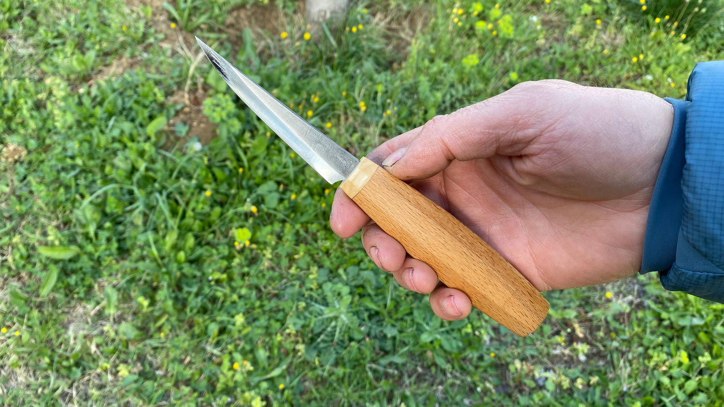 Sloyd Knife 88mm Curved Blade, Wood Carving Knife, Spoon Carving Knife, Puukko Knife, Kuksa Knife, Wood Carving Tool, Whittling Knife