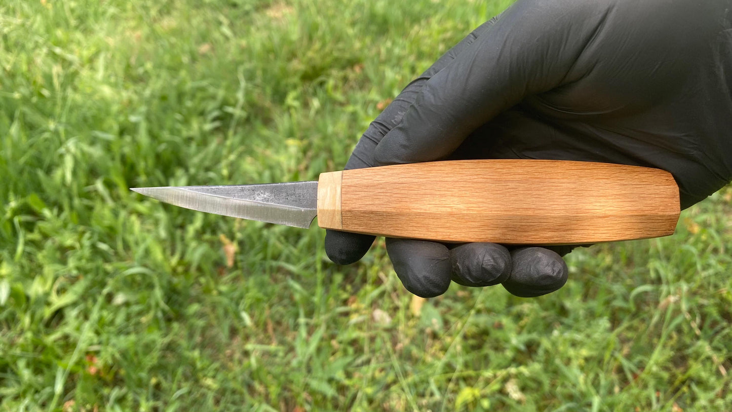 Hollow Ground Sloyd Knife 65mm, Wood Carving Knife, Spoon Carving Knife, Puukko Knife, Kuksa Knife, Carving Tool, Whittling Knife