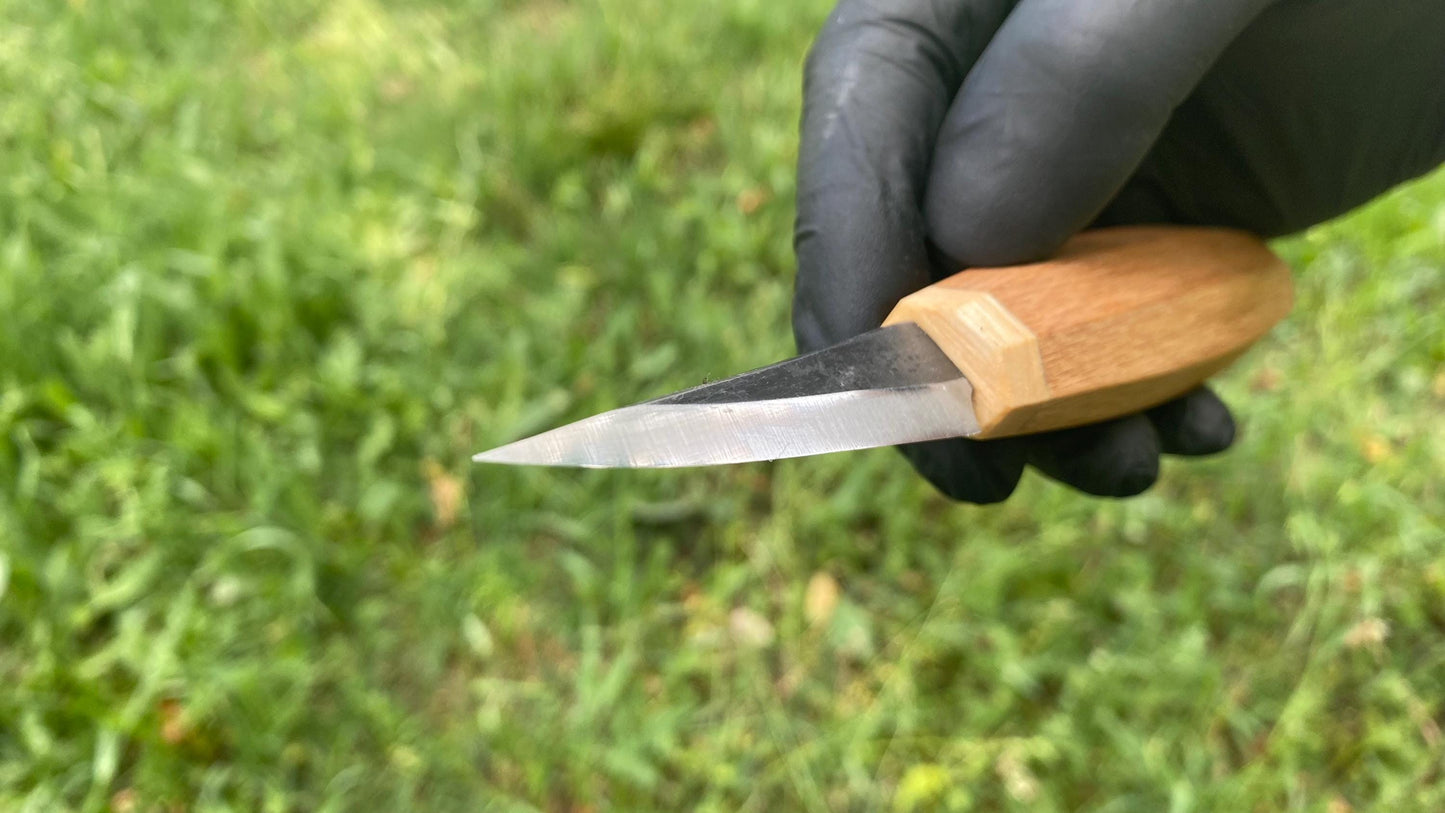 Hollow Ground Sloyd Knife 65mm, Wood Carving Knife, Spoon Carving Knife, Puukko Knife, Kuksa Knife, Carving Tool, Whittling Knife