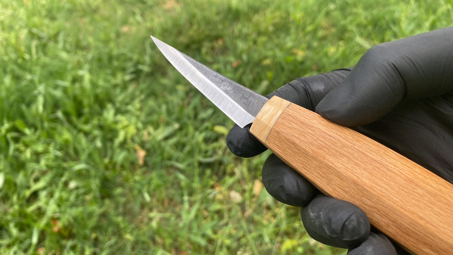 Hollow Ground Sloyd Knife 65mm, Wood Carving Knife, Spoon Carving Knife, Puukko Knife, Kuksa Knife, Carving Tool, Whittling Knife