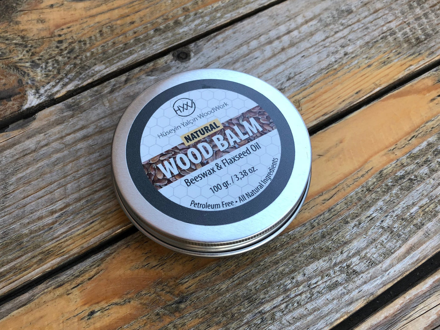 Wood Balm 100ml, Wood Finish, Beeswax Polish, Wood Conditioner, Cutting Board Wax, Wood Butter, Butcher Block Oil, Flaxseed oil wax