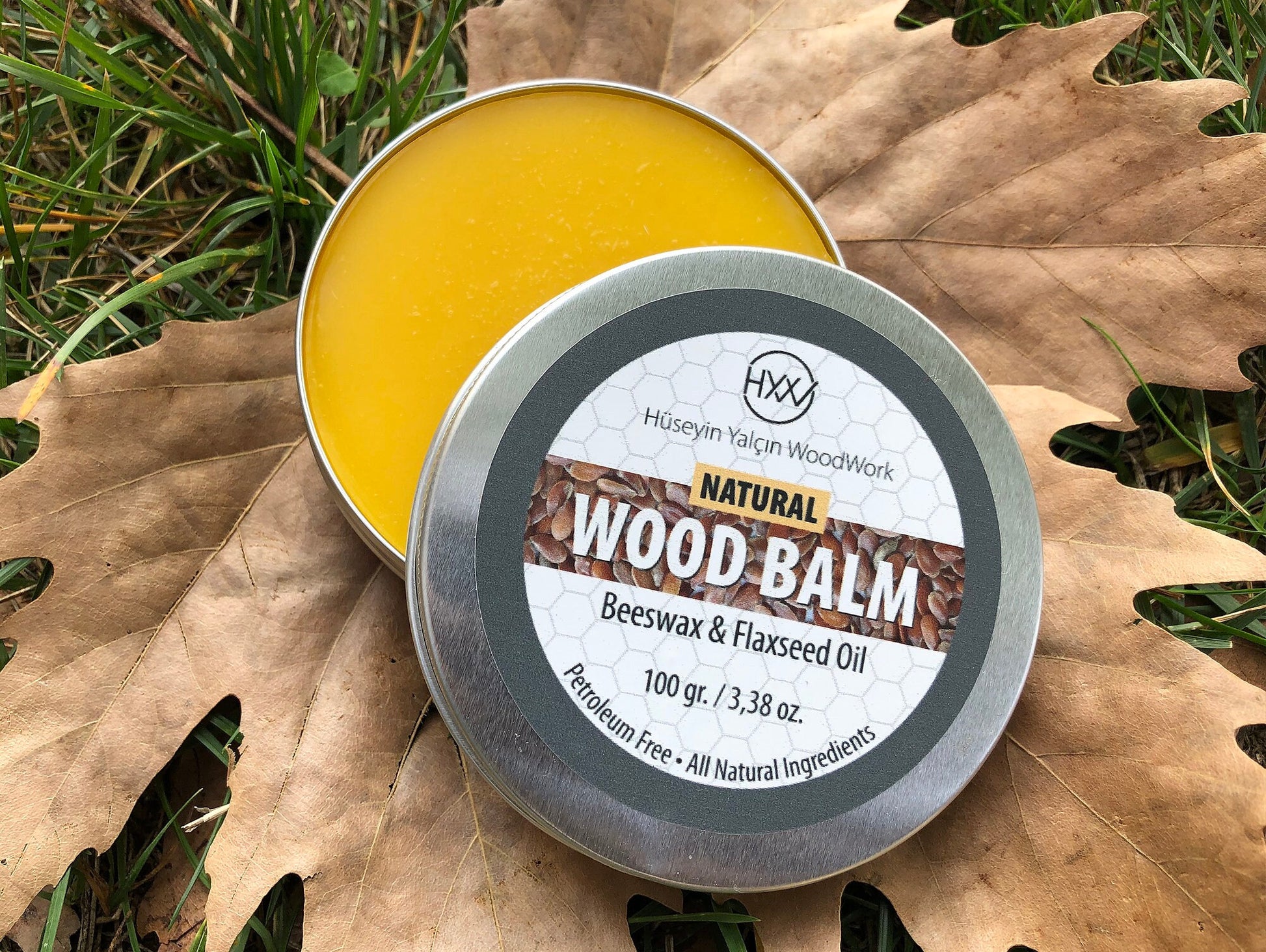 Wood Balm 100ml, Wood Finish, Beeswax Polish, Wood Conditioner, Cutting Board Wax, Wood Butter, Butcher Block Oil, Flaxseed oil wax