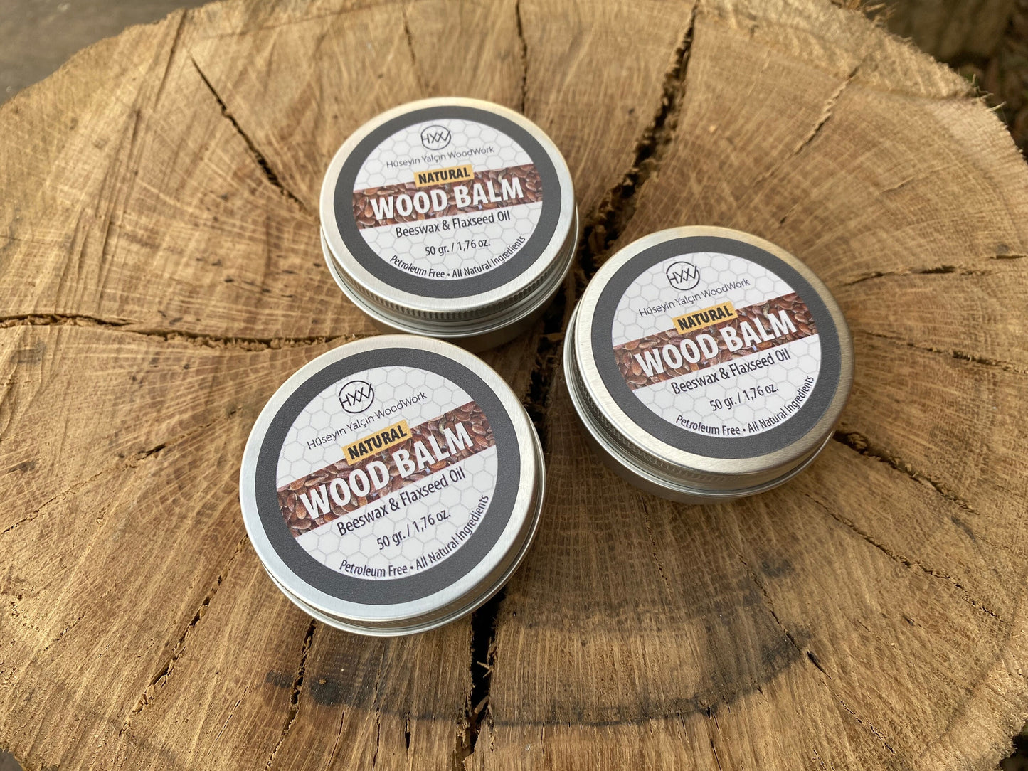 Wood Balm 50ml, Wood Finish, Beeswax Polish, Wood Conditioner, Cutting Board Wax, Wood Butter, Butcher Block Oil, Flaxseed oil wax