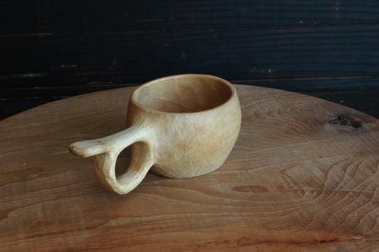 Kuksa, Hand Carved Cup, Wooden Mug, Camping Gear, Coffee Cup, Bushcraft Kuksa, Guksi, Kuksa Cup