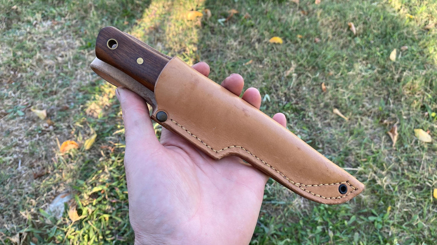 Hunting Knife with Leather Sheath, Bushcraft Knife, Camping Knife, Tactical Knife, Full Tang Knife, Survival Knife, Handcraft Knife