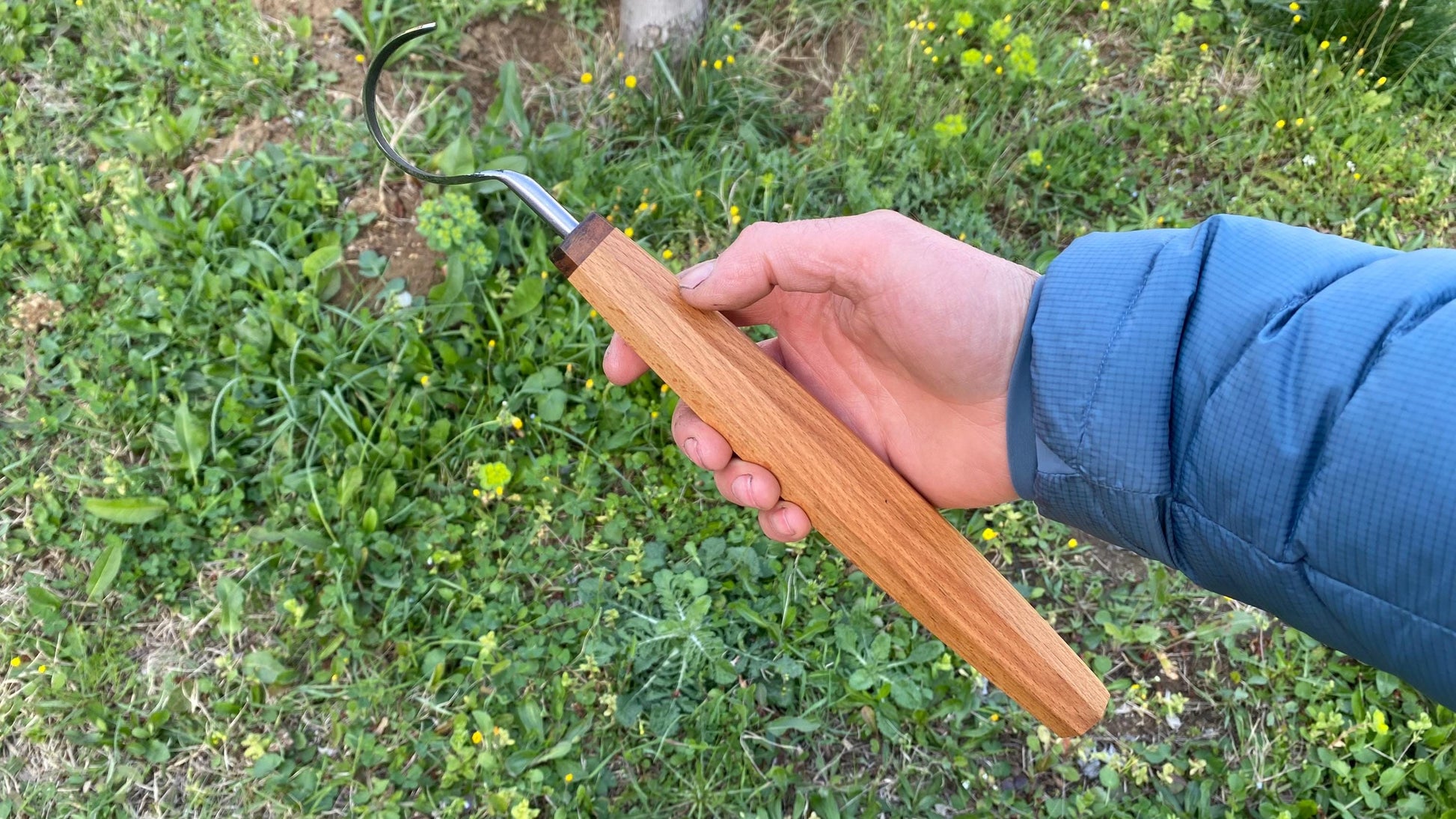 TWCA Cam Spoon Knife 45mm for Right Hand, Hook Knife, Wood Carving Knife, Kuksa Knife, Carving Tool