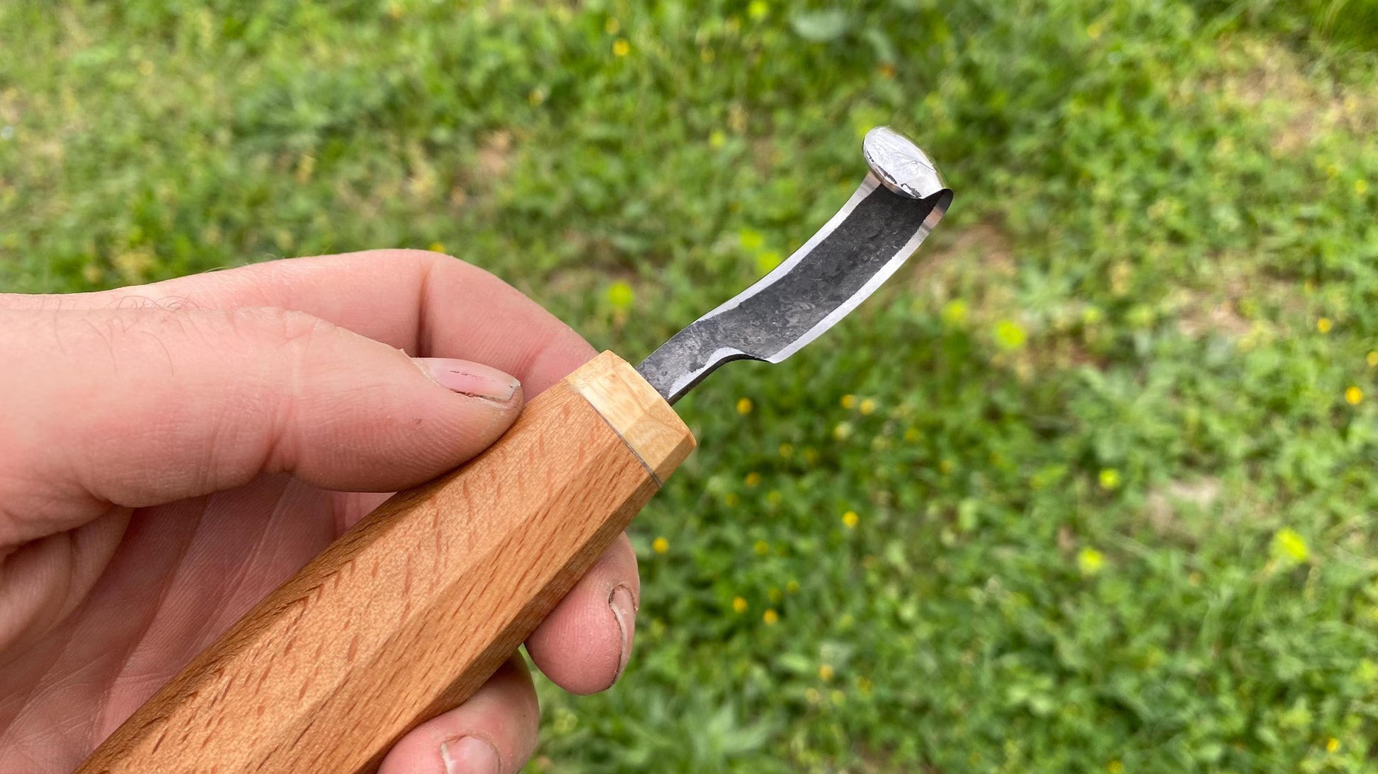 Mini Hollow Back Spoon Knife Left Hand Compound Curve, Hook Knife, Wood Carving Knife, Kuksa Knife, Carving Tool