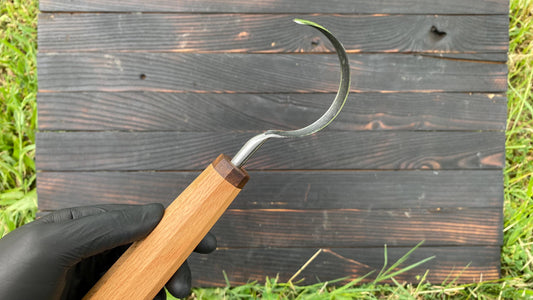 TWCA Cam Spoon Knife 65mm for Left Hand, Hook Knife, Wood Carving Knife, Kuksa Knife, Carving Tool