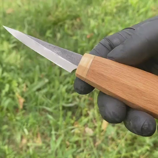 Hollow Ground Sloyd Knife 65mm, Wood Carving Knife, Spoon Carving Knife, Puukko Knife, Kuksa Knife, Carving Tool, Whittling Knife