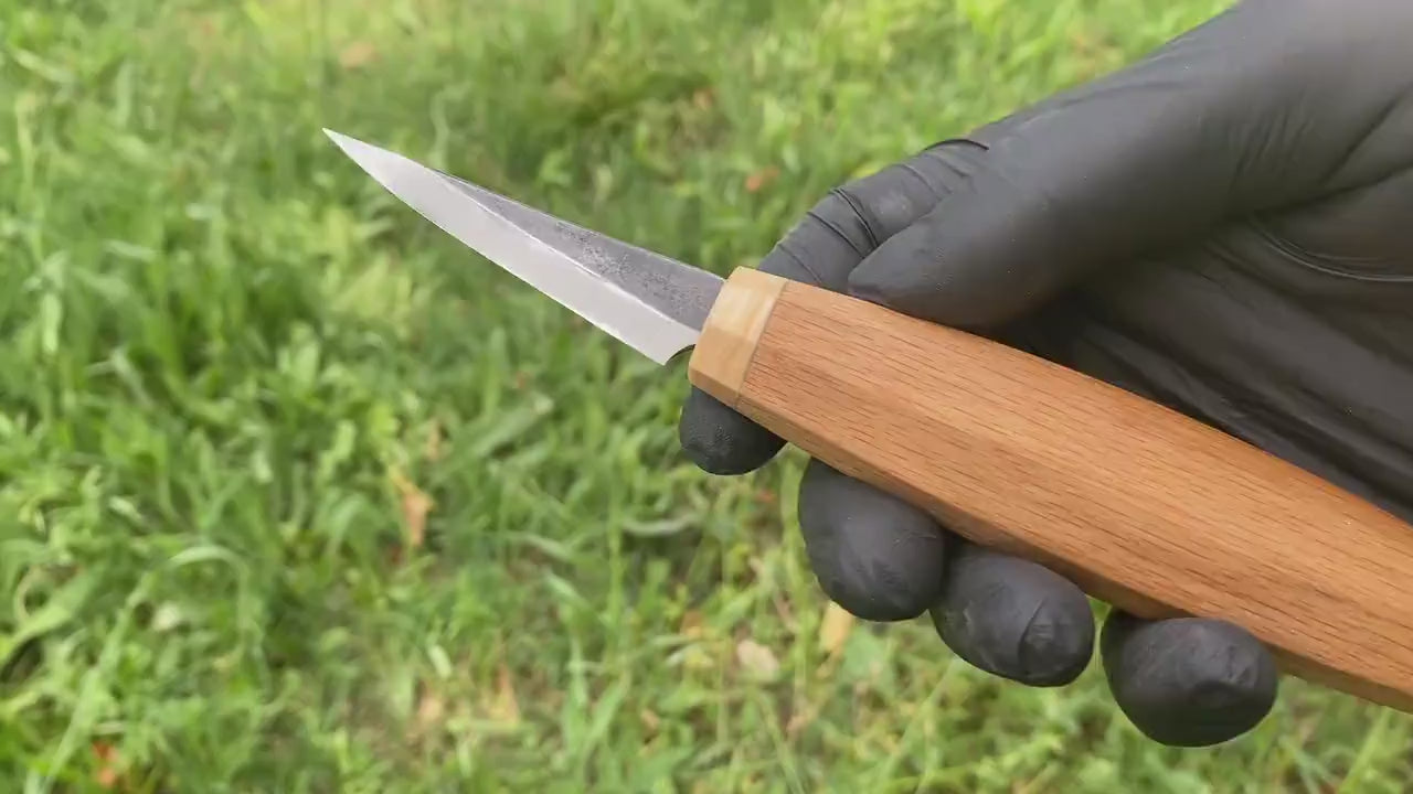 Hollow Ground Sloyd Knife 65mm, Wood Carving Knife, Spoon Carving Knife, Puukko Knife, Kuksa Knife, Carving Tool, Whittling Knife