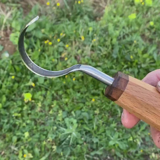 TWCA Cam Spoon Knife 45mm for Right Hand, Hook Knife, Wood Carving Knife, Kuksa Knife, Carving Tool