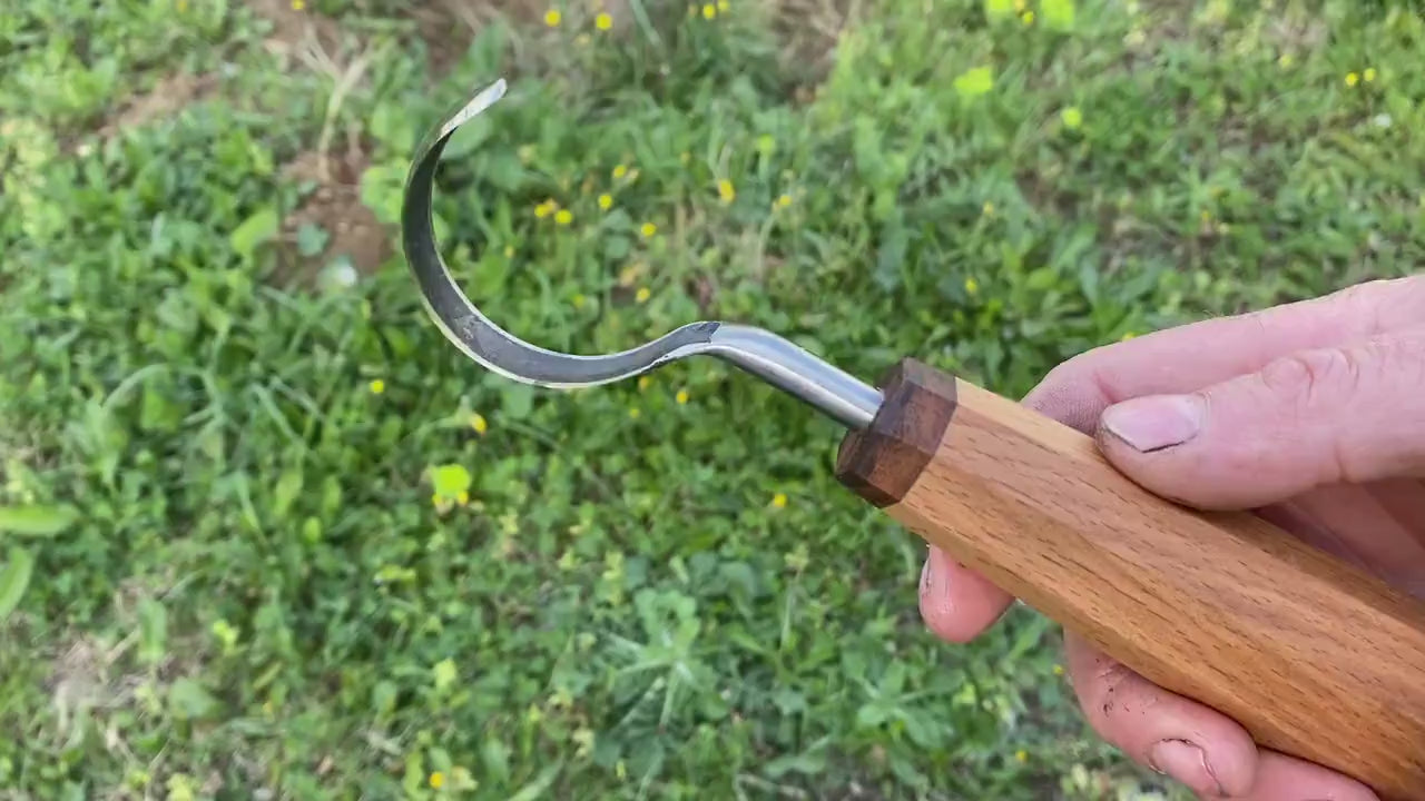 TWCA Cam Spoon Knife 45mm for Right Hand, Hook Knife, Wood Carving Knife, Kuksa Knife, Carving Tool